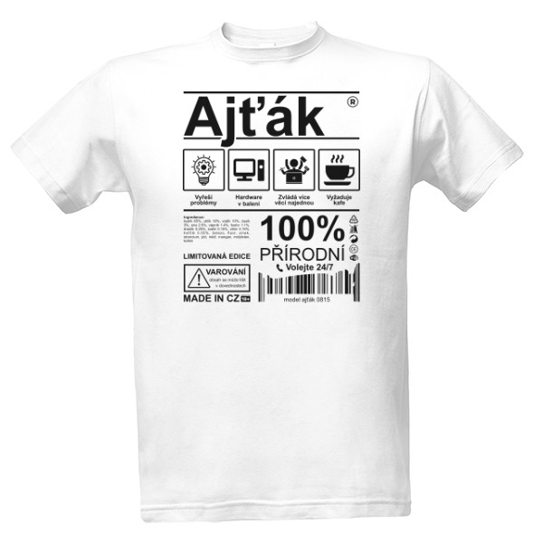 Tričko s potiskem Ajťák