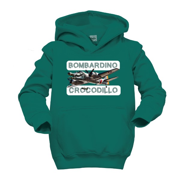 Dětská mikina s kapucí s potiskem Bombardino Crocodillo