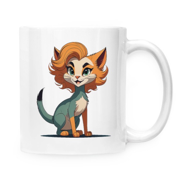 Hrnek malý bílý s potiskem Kočička Marilyn 