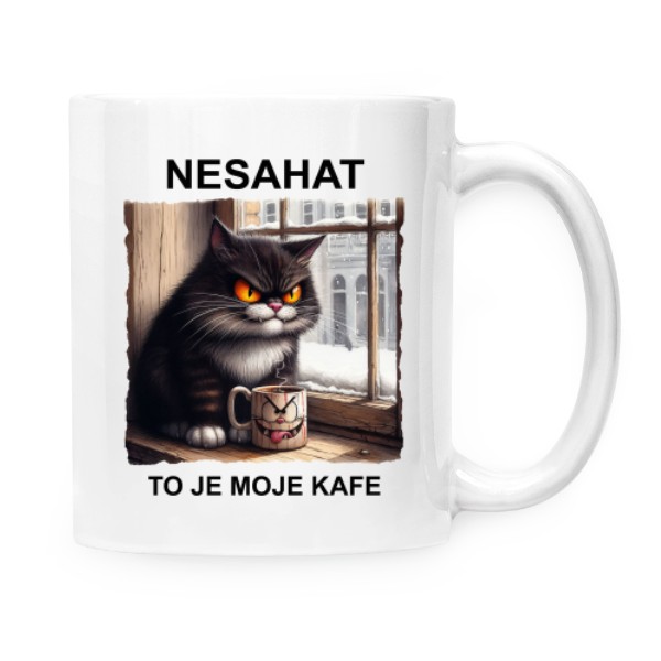 Hrnek malý bílý s potiskem Moje kafe