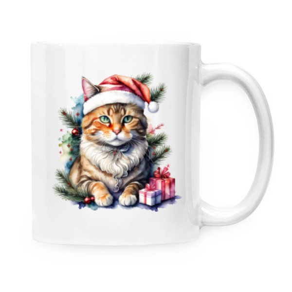 Hrnek malý bílý s potiskem Nejlepší jsou vánoce s kočkou