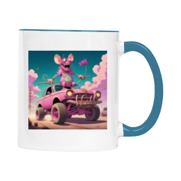 Hrnek malý barevný s potiskem Pink Monster