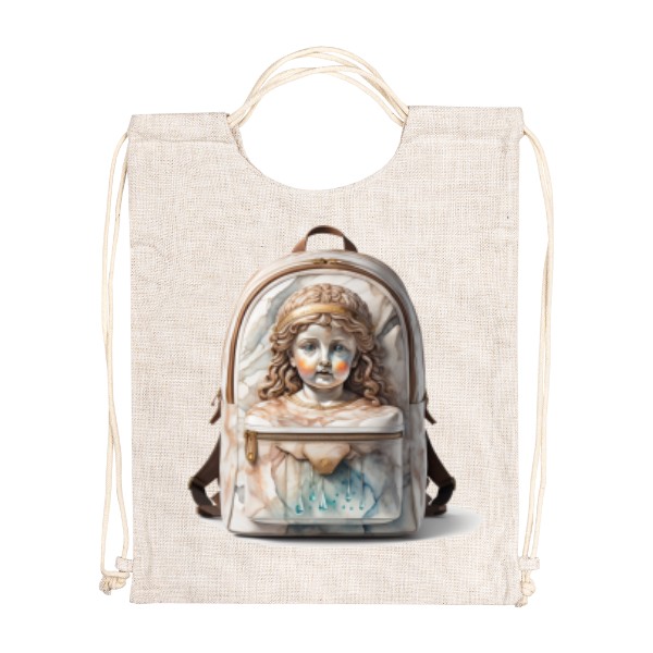 Vak na záda - lněný vzhled s potiskem pro romantičky