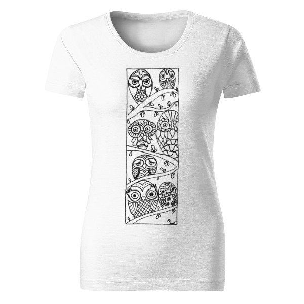 Tričko s potiskem sovy