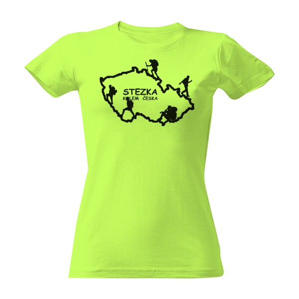 Tričko s potiskem Stezka kolem Česka dámské