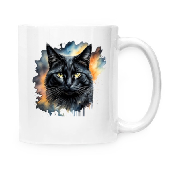 Hrnek malý bílý s potiskem temná noc