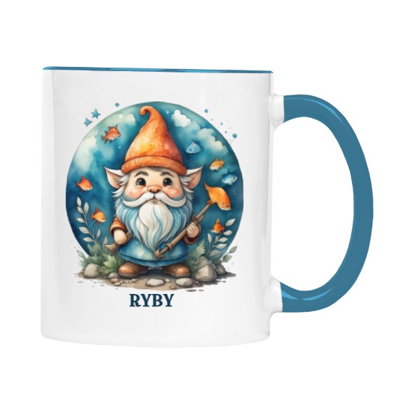 Hrnek malý barevný s potiskem ryby