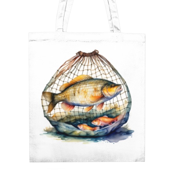 Nákupní taška unisex s potiskem Vánoční kapřík