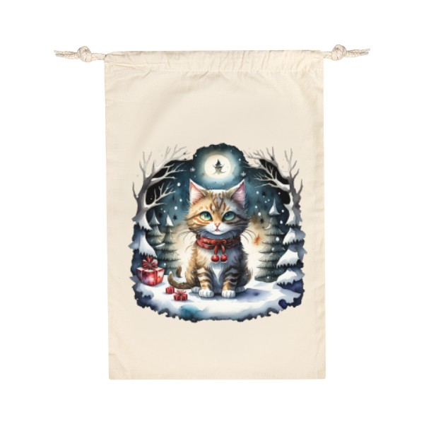 Bavlněný pytlík s potiskem vánoční noc