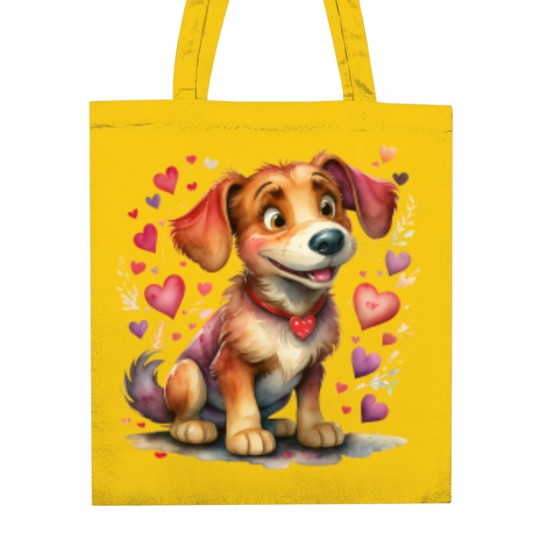 Nákupní taška unisex s potiskem zaláskovaný pejsek