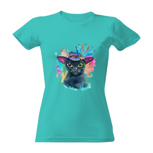 Tričko s potiskem duhová kočka